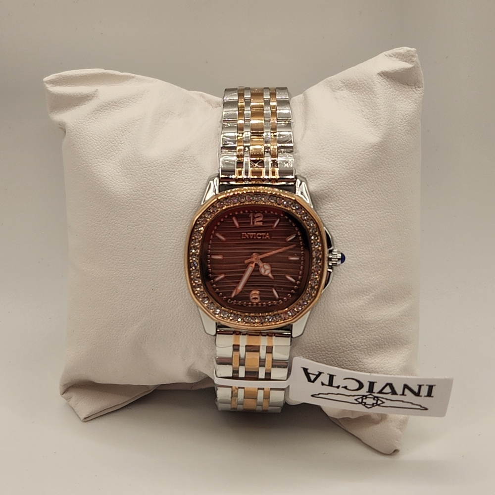 Invicta Wildflower Ember Women's Two-Tone Quartz Watch w/bling!